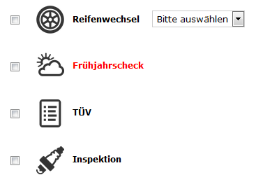 Terminauswahl Reifenwechsel, Fr�hjahrscheck...